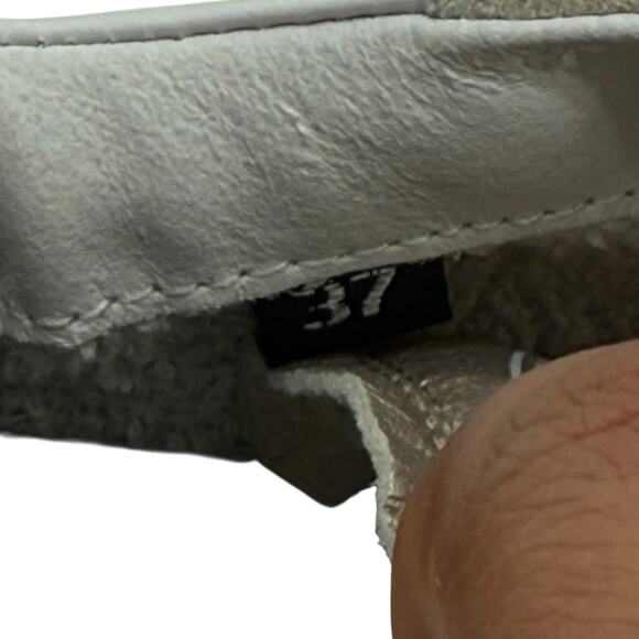 P448 White Gold Glitter Laces Platform Thea Sneakers Womens 37 EU - Picture 9 of 13